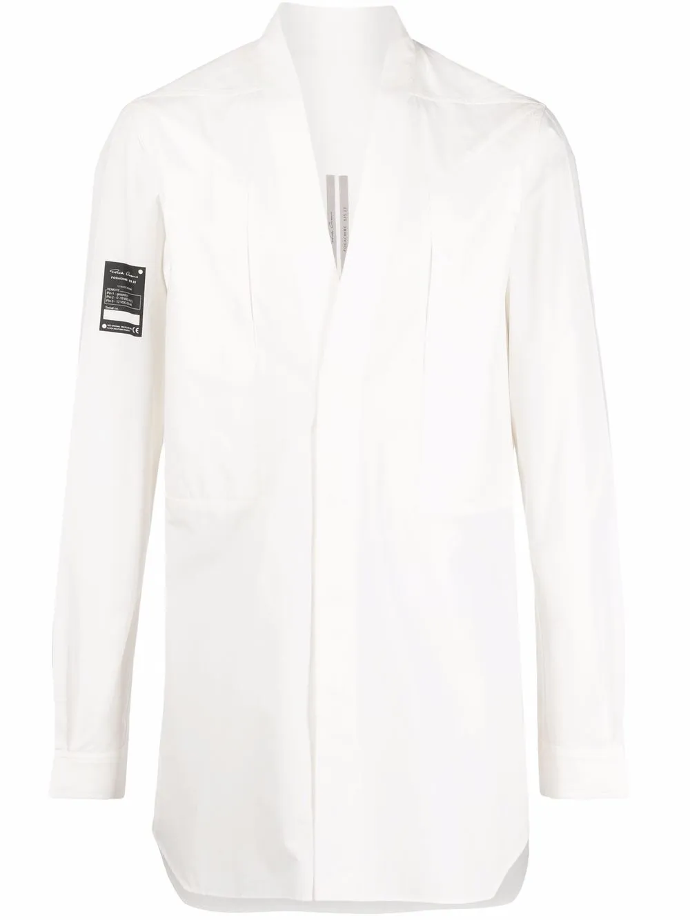 

Rick Owens sleeve logo-patch shirt - White