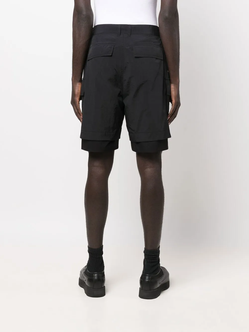 Shop Juunj Cotton Cargo Shorts In Black