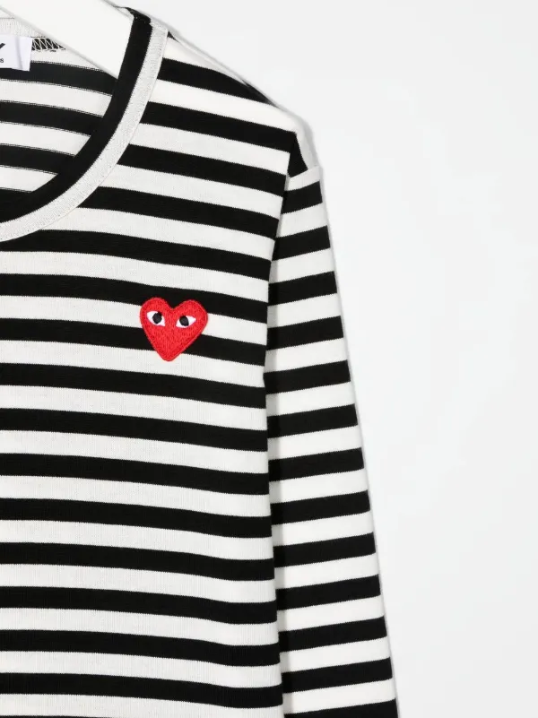 Comme Des Garçons Play Kids ハートパッチ Tシャツ | ブラック