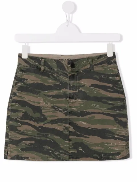 Zadig & Voltaire Kids تنورة ميني بطبعة كاموفلاج