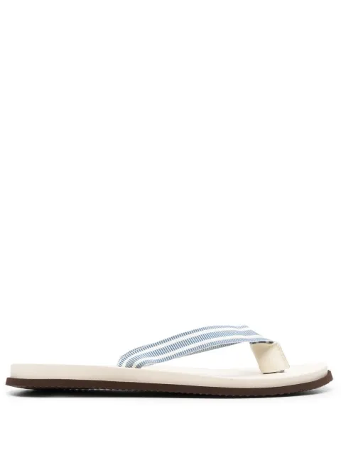 Brunello Cucinelli stripe detailing flip flops