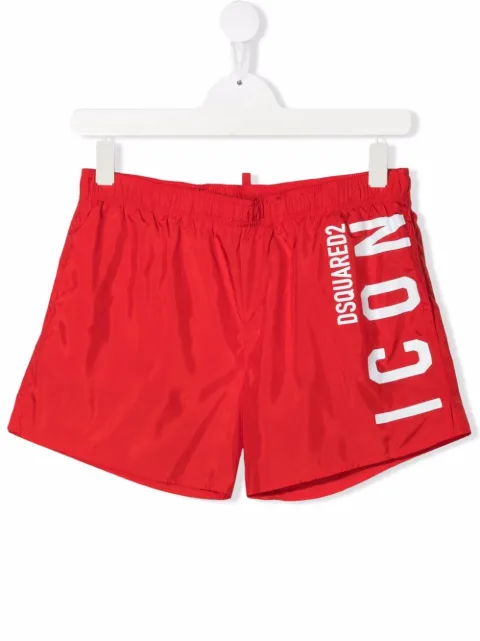 Dsquared2 Kids TEEN logo-print slip-on swim shorts 