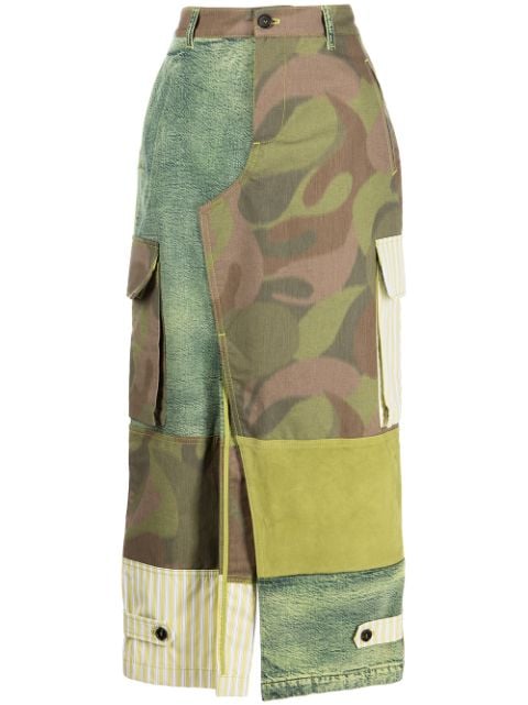 Marni patchwork midi skirt