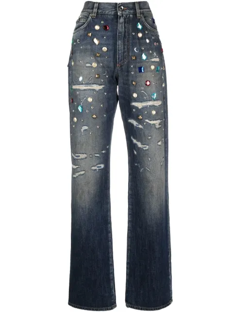 Dolce & Gabbana distressed embellished jeans