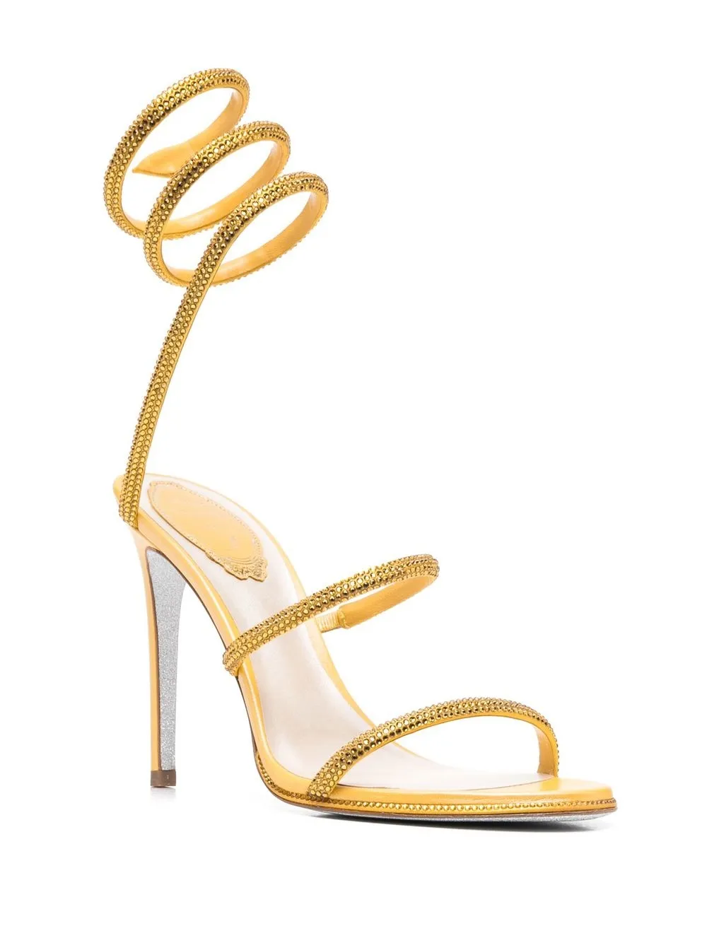 rené caovilla metallic cleo crystal embellished sandals