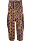 Balmain graphic-print cropped trousers - Blue
