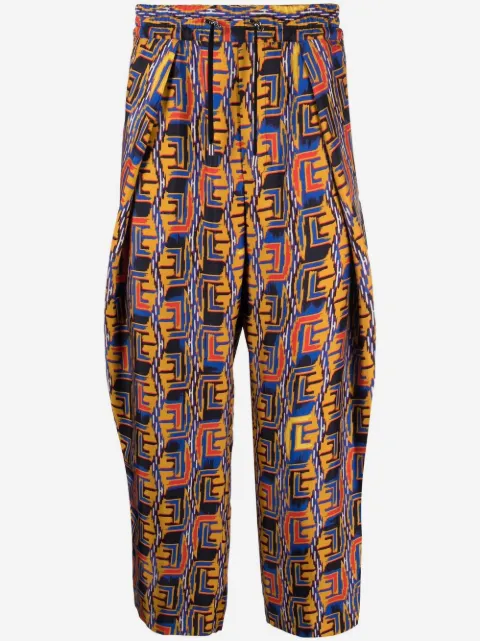 Balmain graphic-print cropped trousers