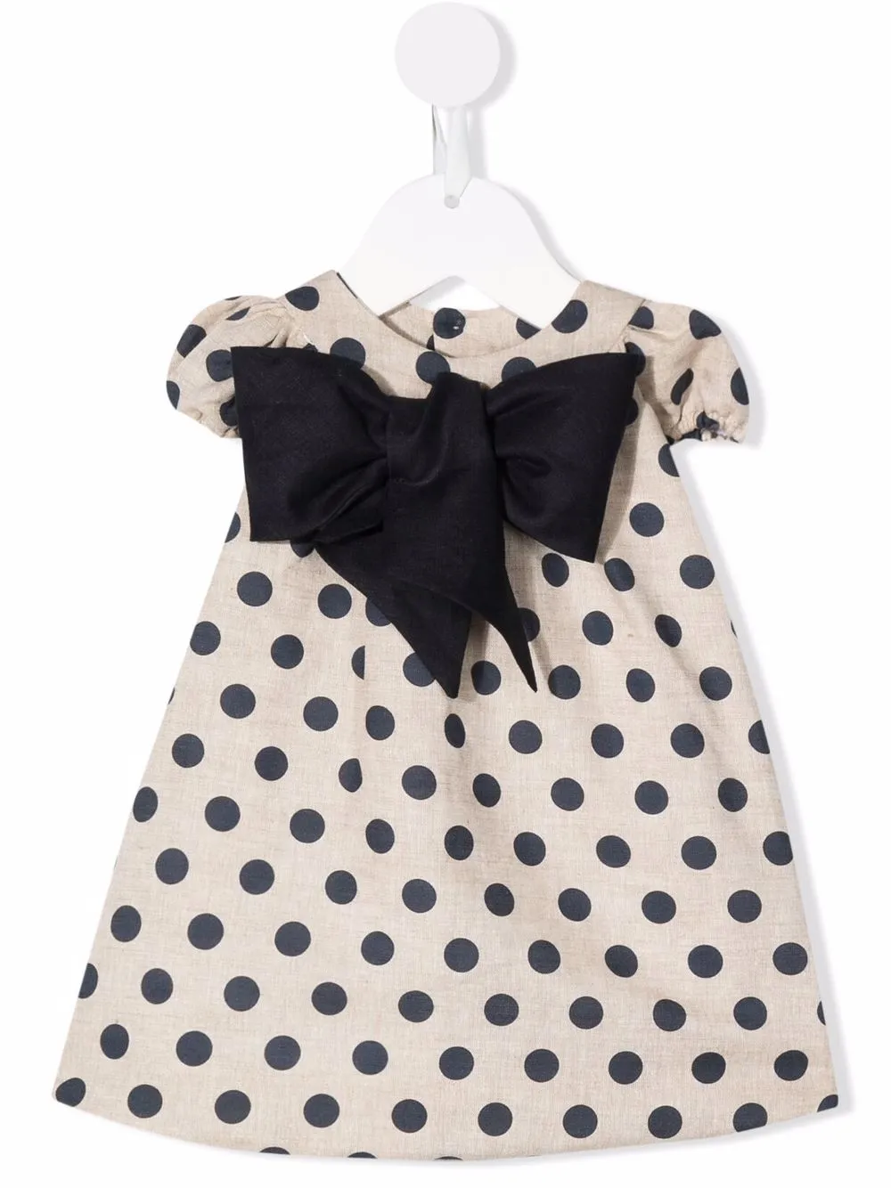 

La Stupenderia polka dot bow dress - Neutrals