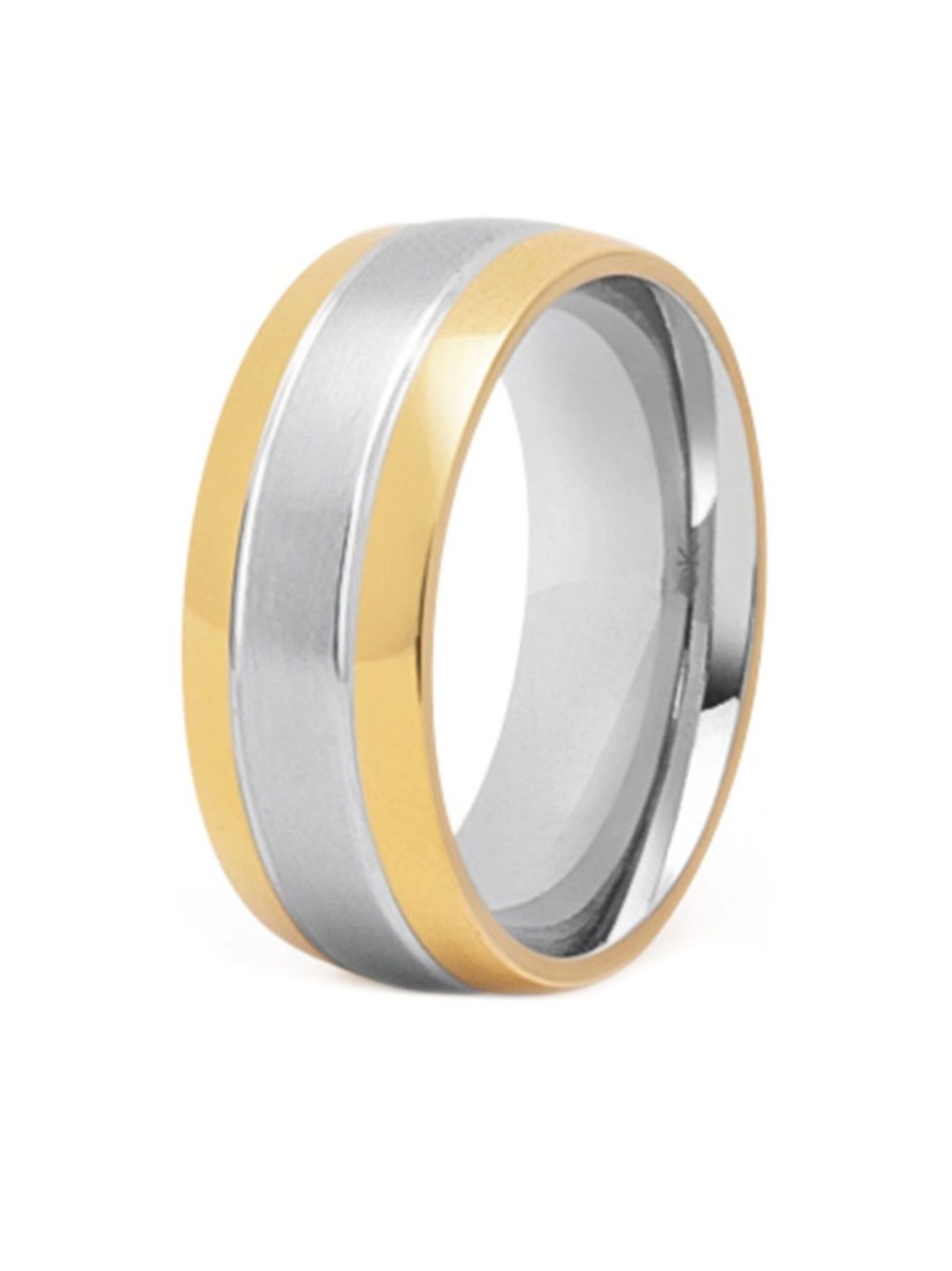 Nialaya Jewelry two-tone wide-band ring - Silver