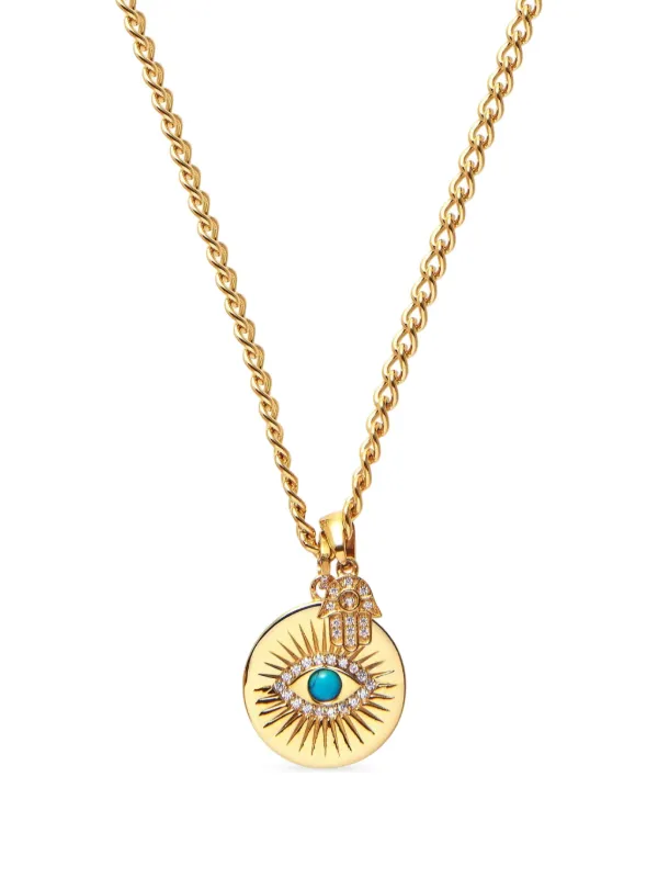 Nialaya Jewelryの邪眼とハムサ ハンド ネックレス Nialaya Jewelry Evil Eye & Hamsa Hand ネックレス | ゴールド