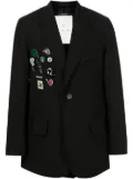 Song For The Mute badge detailing single-breasted blazer - Black