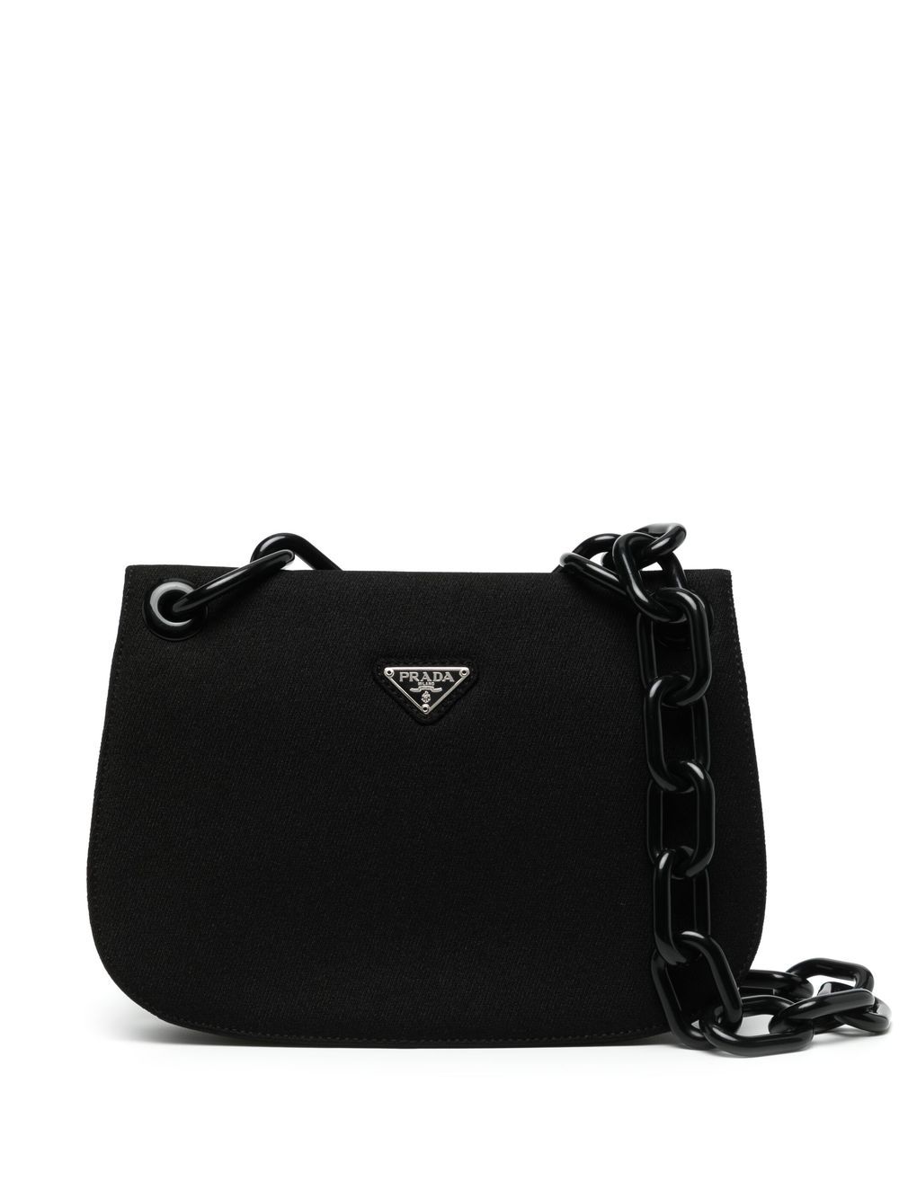 Prada Pre-Owned 2000s triangle logo chunky chain shoulder bag - Black