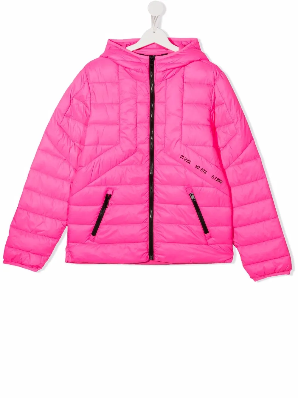 

Diesel Kids TEEN hooded zip-up padded jacket - Pink