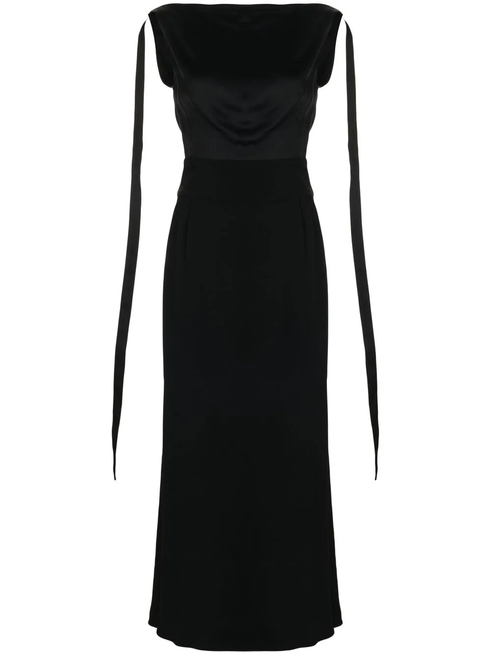 

Gianfranco Ferré Pre-Owned vestido de fiesta con cuello desbocado 2010 - Negro