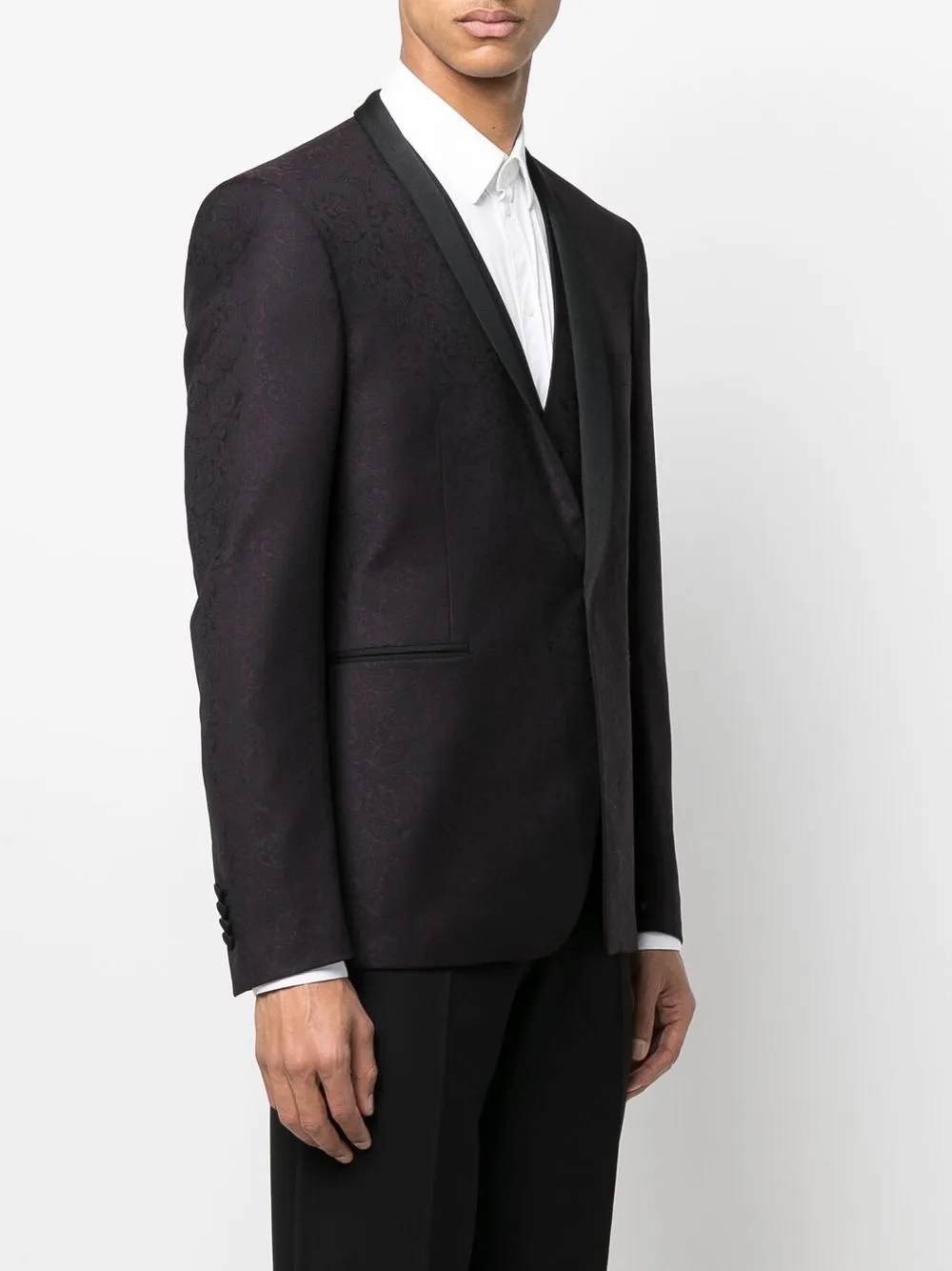 Tagliatore Paisley-jacquard Single-breasted Blazer In Black