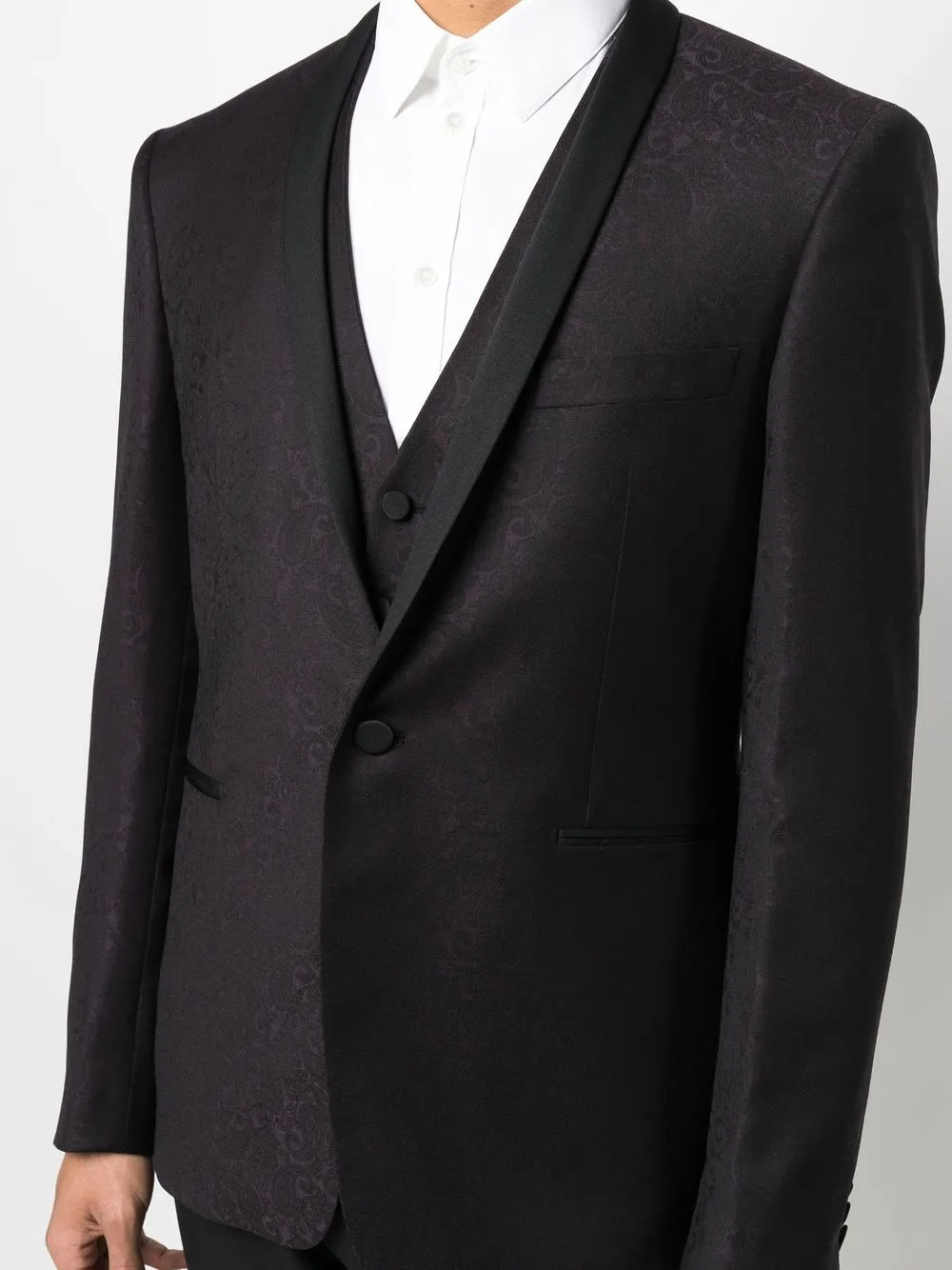 Tagliatore Paisley-jacquard Single-breasted Blazer In Black