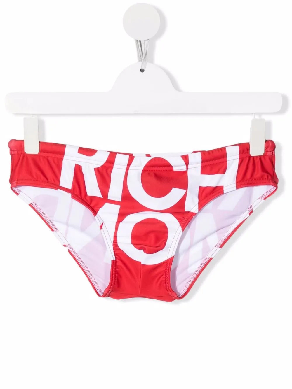

John Richmond Junior traje de baño con logo estampado - Rojo