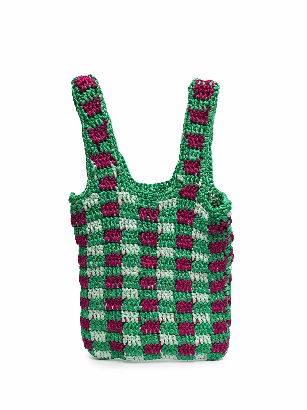 

Tela tote de crochet mediano - Verde