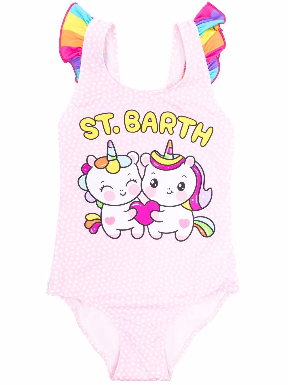 

MC2 Saint Barth Kids traje de baño con logo estampado - Rosado