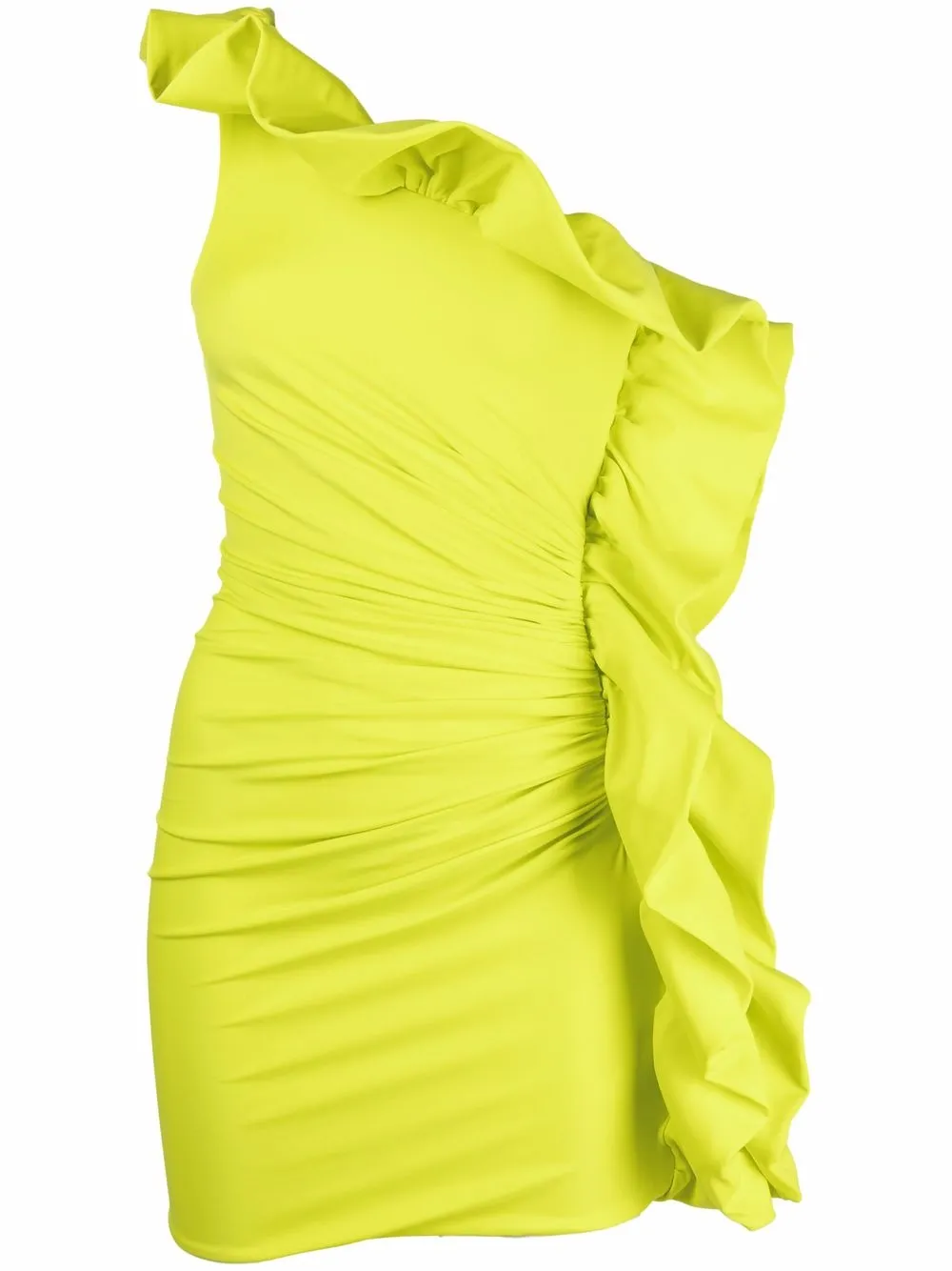 

Amen ruffle-detail asymmetric dress - Yellow