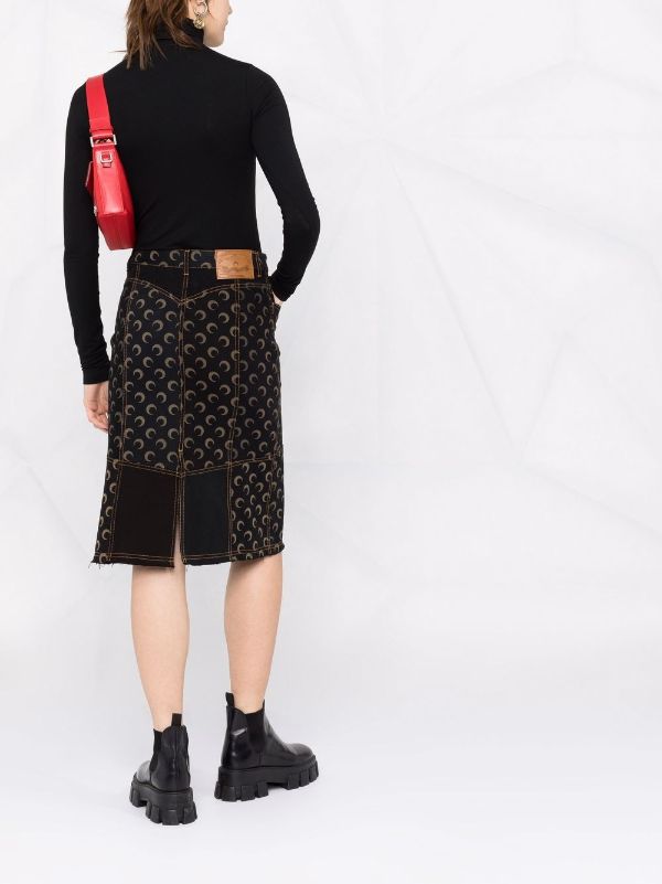 Louis Vuitton Logo Print Denim Skirt - Farfetch
