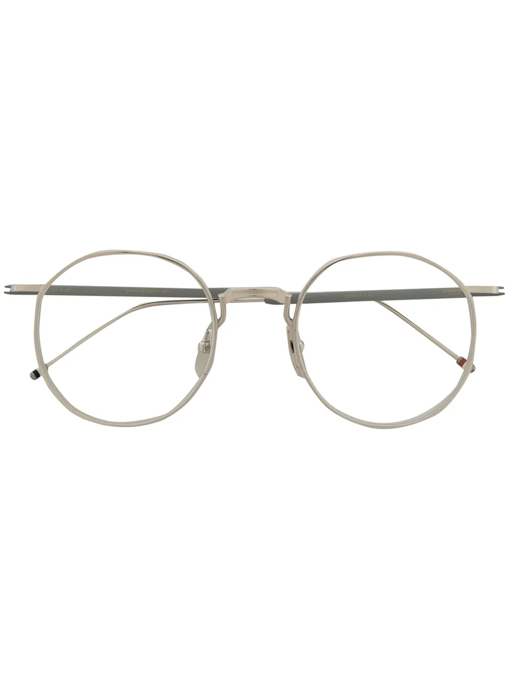 

Thom Browne Eyewear lentes con armazón redonda - Plateado