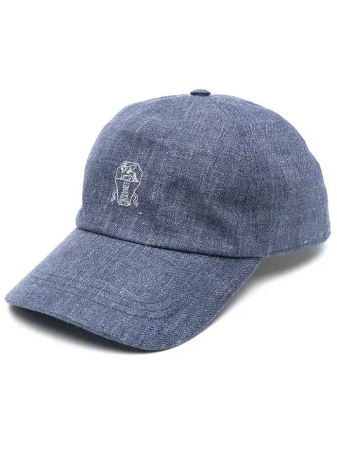 Brunello Cucinelli gorra con logo bordado