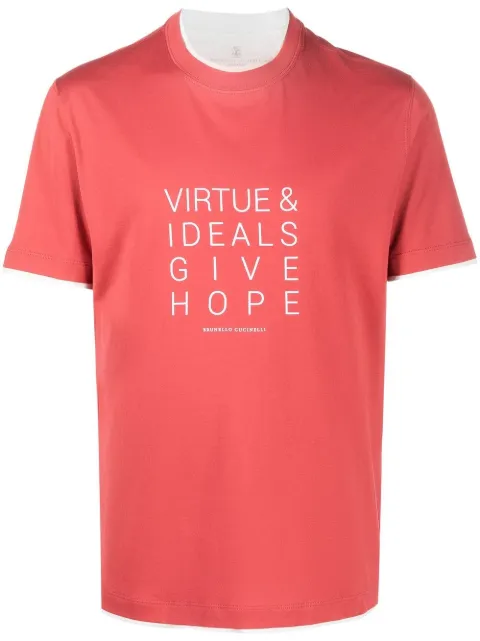 Brunello Cucinelli slogan-print crewneck T-shirt