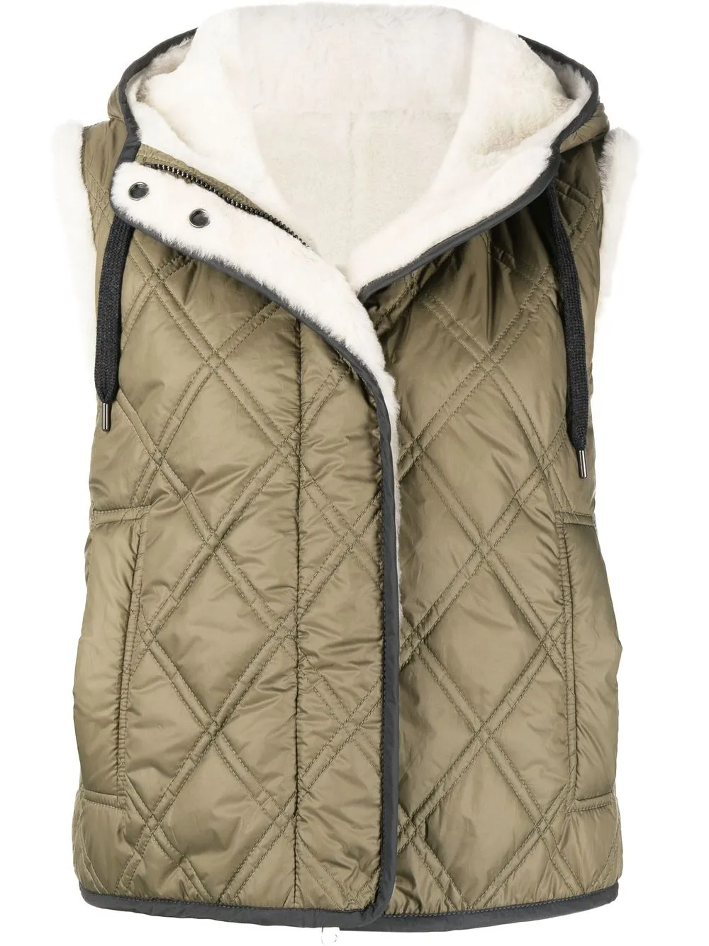 

Brunello Cucinelli shearling-lined padded gilet - Green