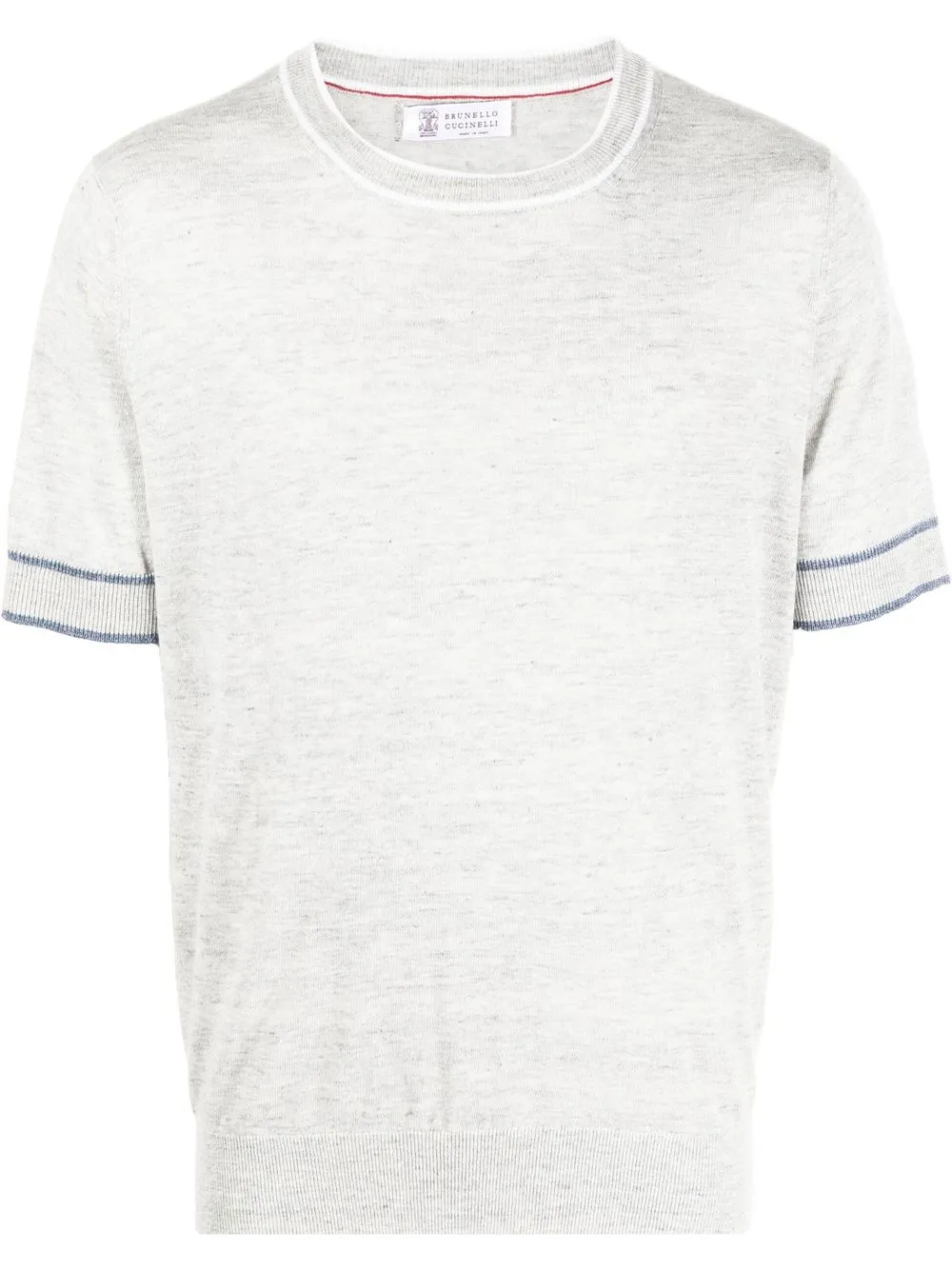 

Brunello Cucinelli top tejido fino con cuello redondo - Gris