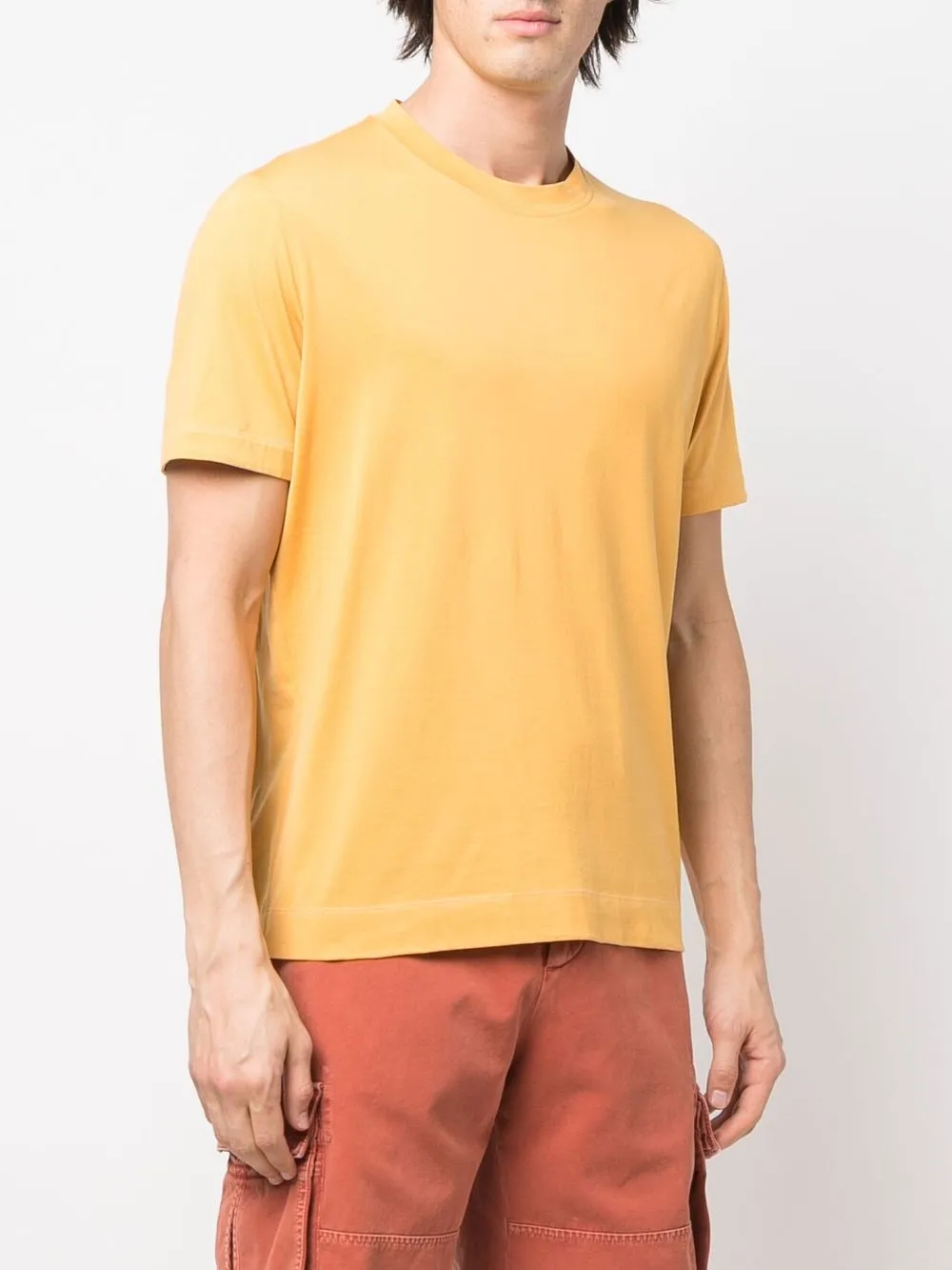  Brunello Cucinelli T Shirt Mit Rundem Ausschnitt   Orange 