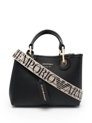 Emporio Armani Bolsa Tote Com Tag De Logo | Preto | FARFETCH BR