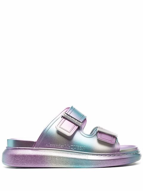 Alexander McQueen Hybrid holographic buckle sandals