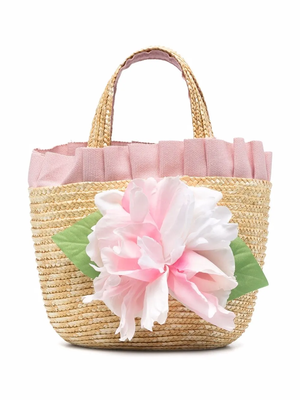 

Piccola Ludo tote con aplique floral - Neutro