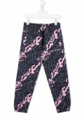Vision Of Super Kids leopard-print track pants - Black