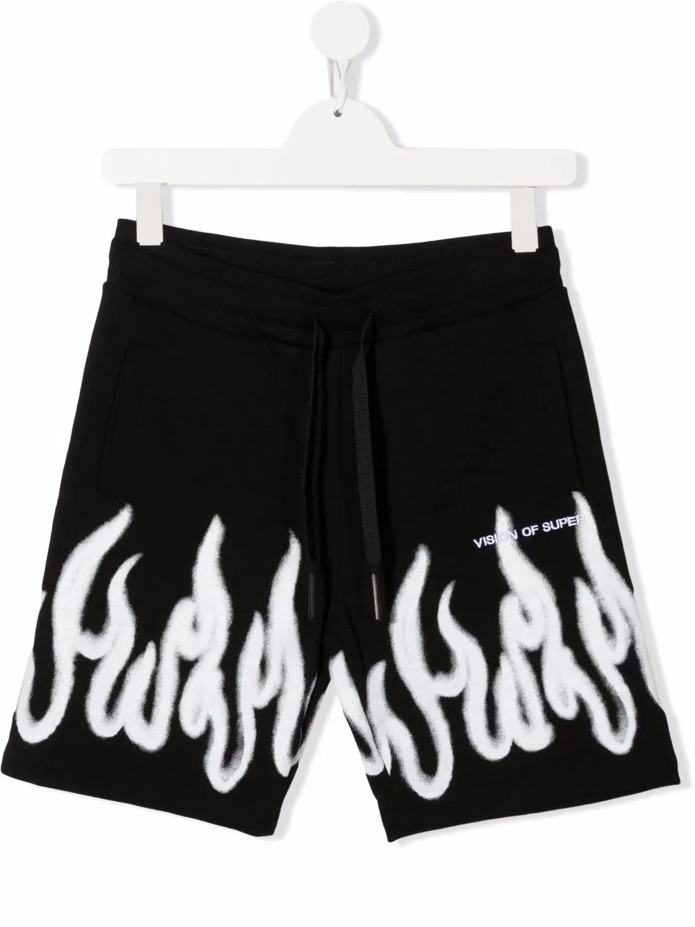 

Vision Of Super Kids shorts deportivos con llamas estampadas - Negro