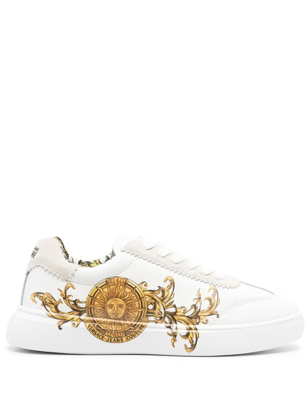 Versace Jeans Couture Barocco-print Lace-up Sneakers In White | ModeSens