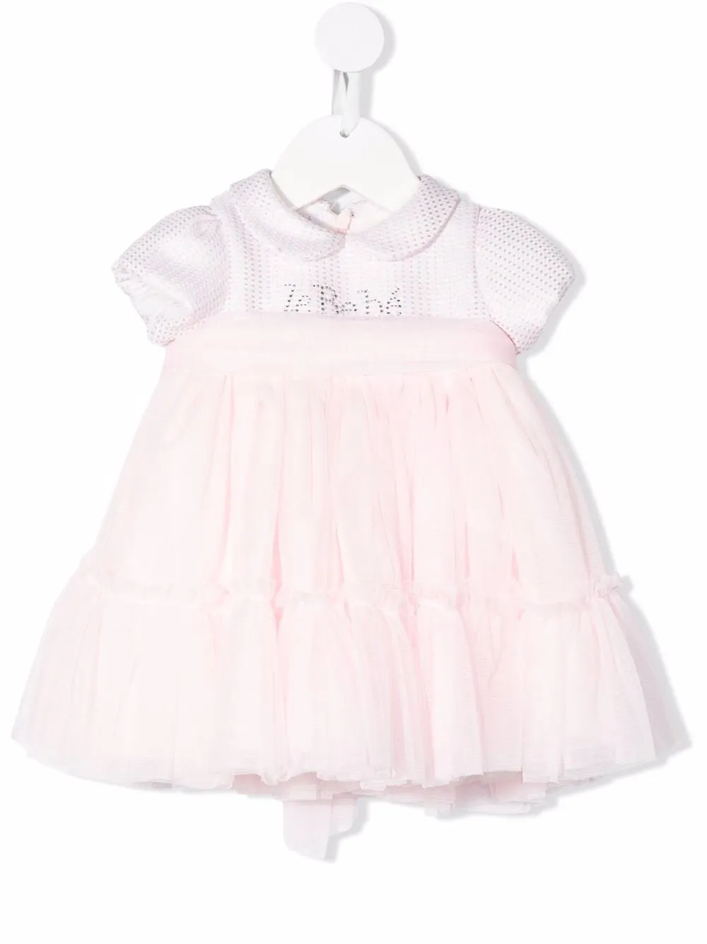 

Le Bebé Enfant vestido de tul con logo de gemas - Rosado