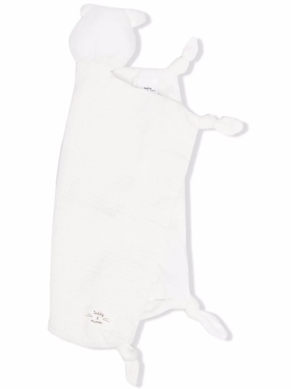 

TEDDY & MINOU logo-patch blanket - White