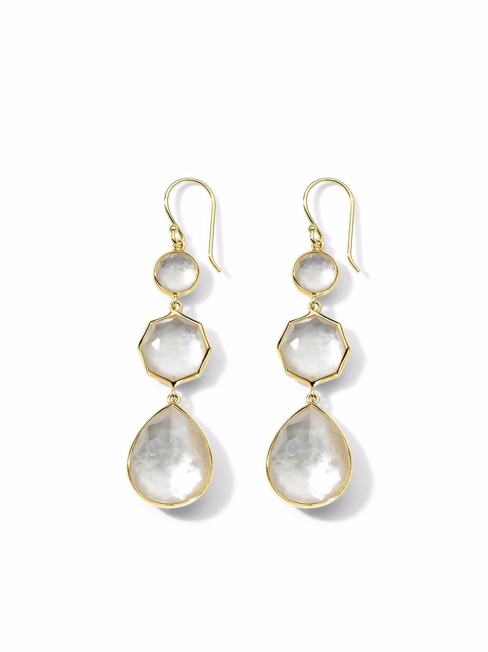 Image 1 of IPPOLITA 18kt yellow gold Rock Candy® Small Crazy 8s mother-of-pearl earrings