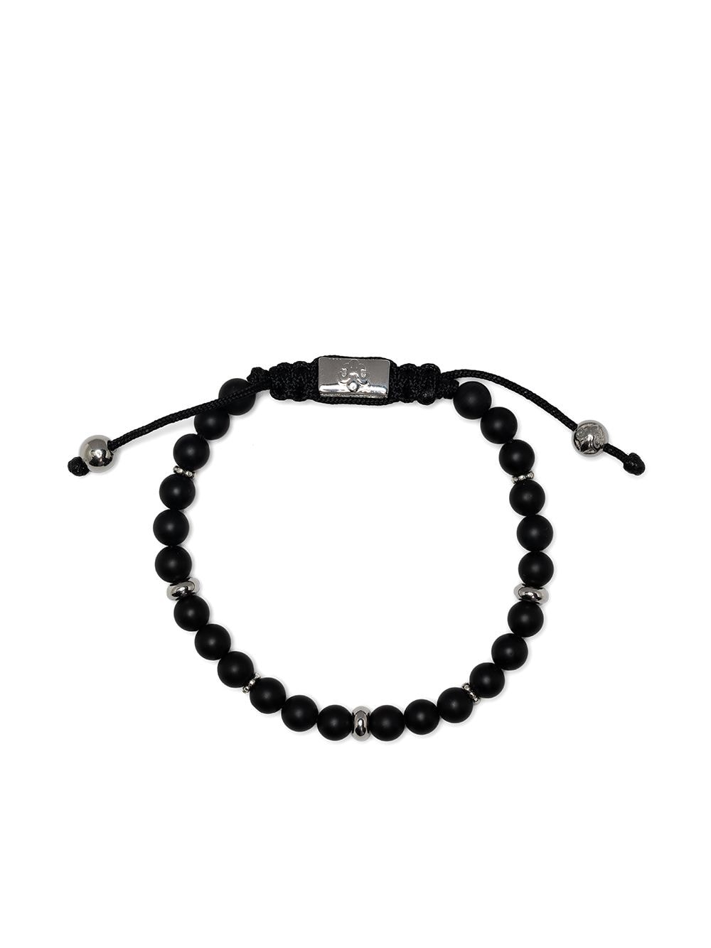 Nialaya Jewelry Onyx-bead Drawstring Bracelet In Black