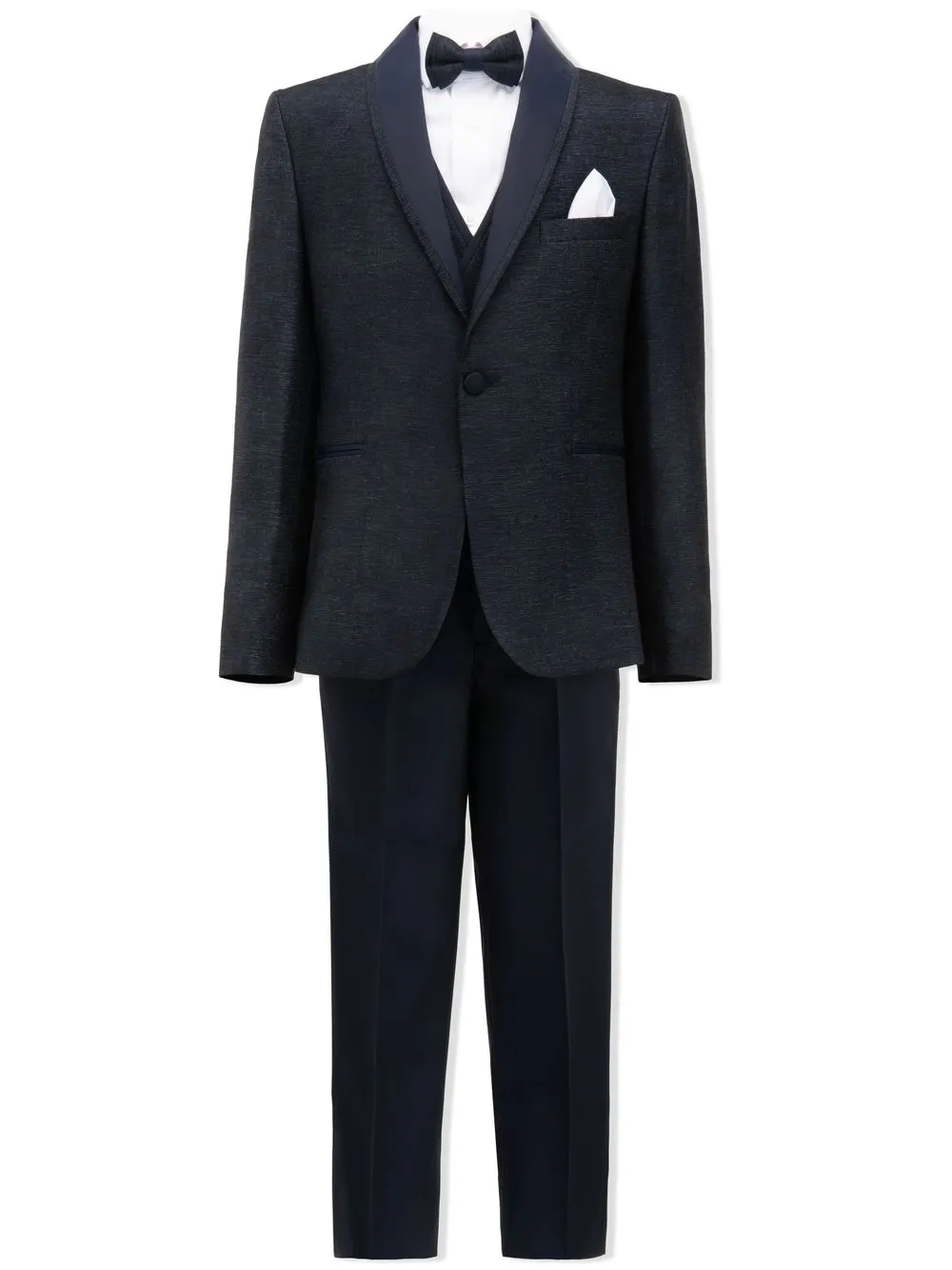 Moustache Kids' Four-piece Suit Set In Blue