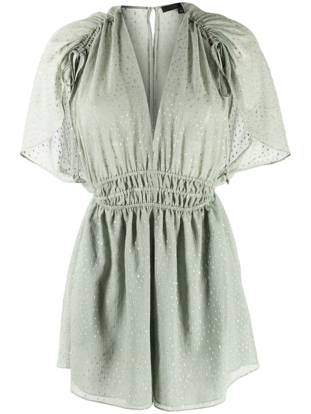 

Maje embroidered short-sleeve playsuit - Green