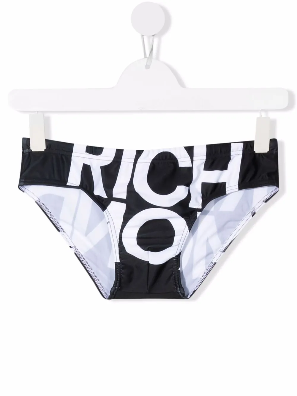 

John Richmond Junior TEEN logo-print swimming trunks - Black