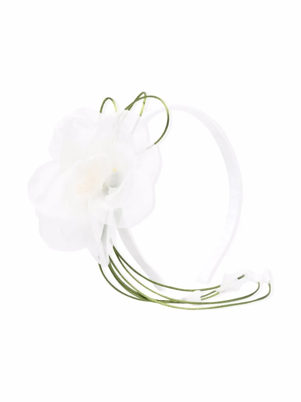 Piccola Ludo floral appliqué thin headband | White | Image 1