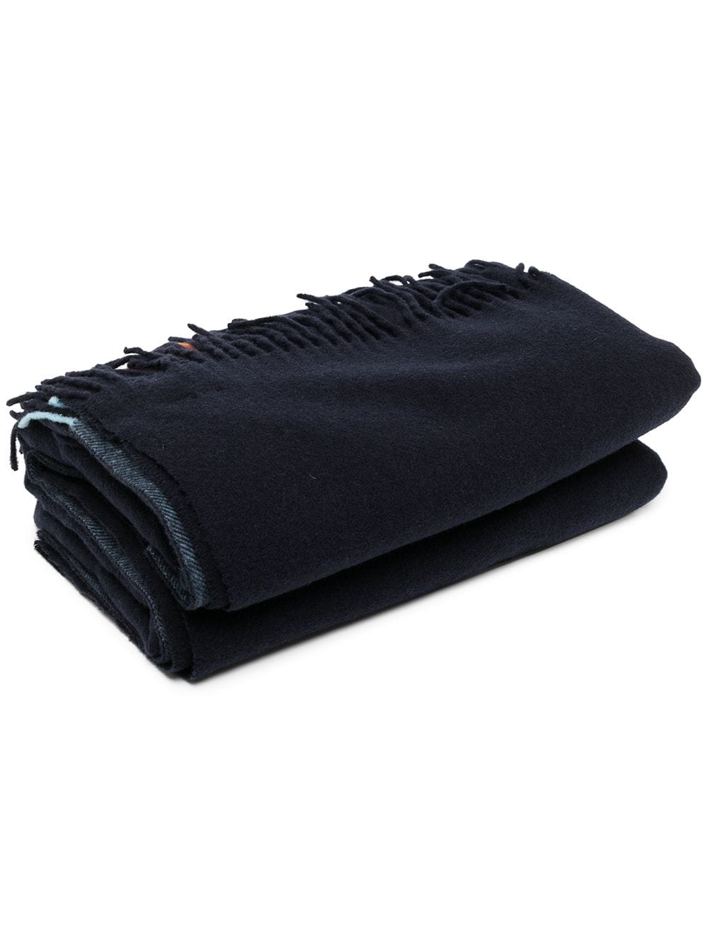 Paul Smith Stripe-trim Wool Blanket In Blue