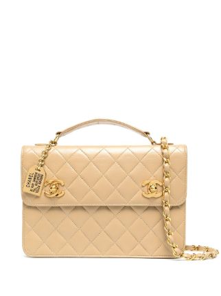 CHANEL Pre-Owned 1990s CC diamond-quilted 2way Bag - Farfetch