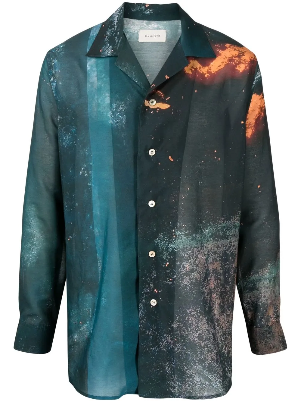 

Bed J.W. Ford paint-splatter long-sleeve shirt - Blue