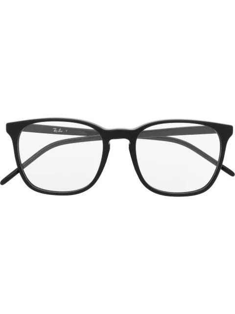 Ray-Ban polished-effect square-frame glasses