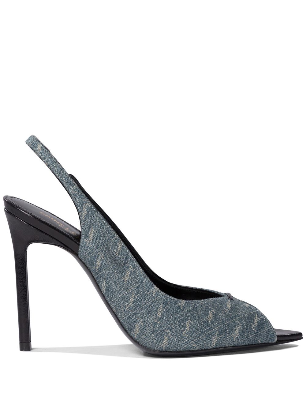 Saint Laurent YSL logo-print heeled pumps - Blue